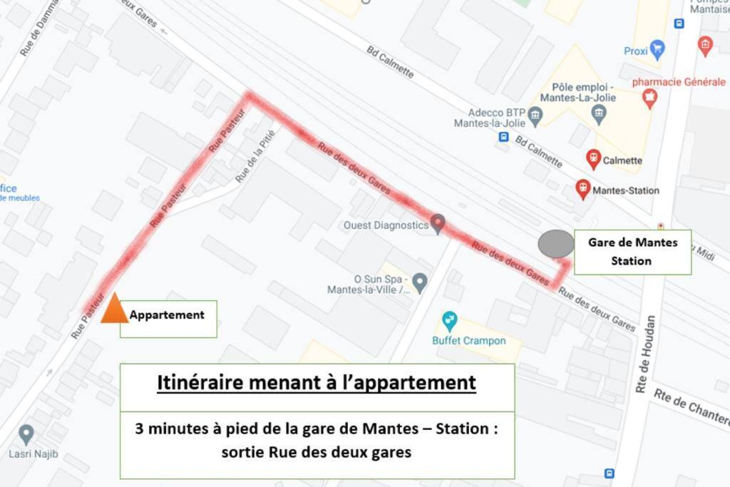 Appartement F2 De Haut Standing En Hypercentre Avec Jardin Prive A 270 M De La Gare De Mantes ! Zewnętrze zdjęcie